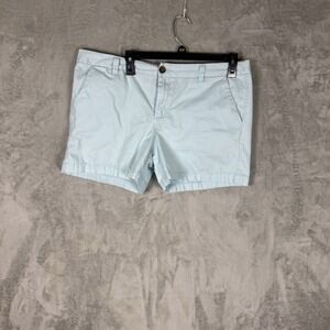 Merona Womens Sz 14 Light Blue‎ Chino Shorts 100% Cotton Sporty Golf Activewear